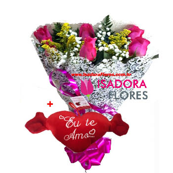 1070 Buquê de Rosas  + Coração 