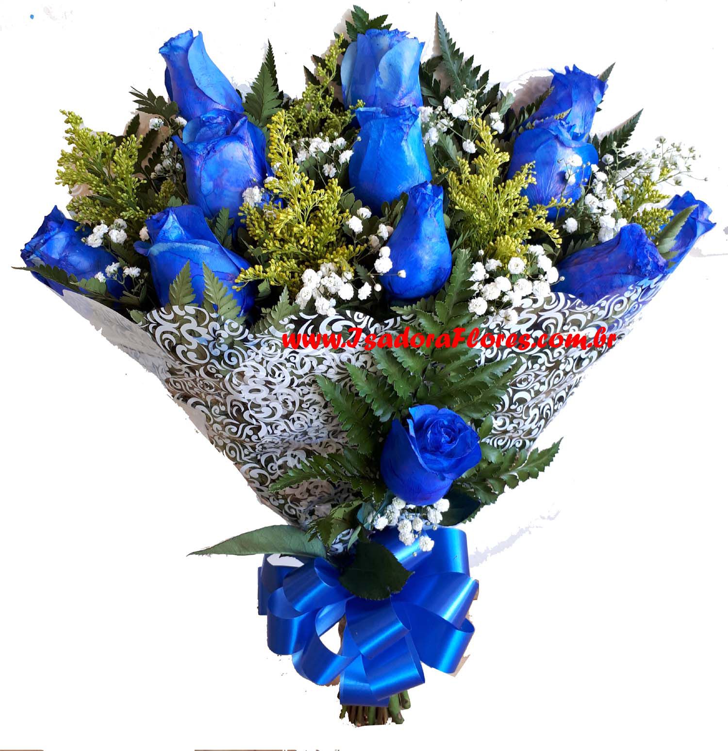 2190 Buquê com 1 dúzia de Rosas Azuis