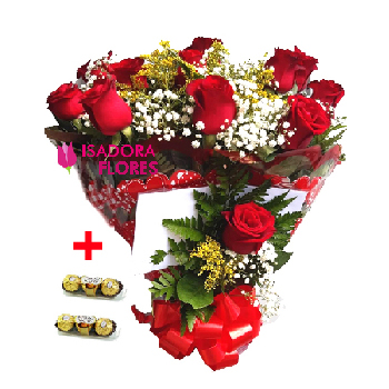 3447 Buquê de Rosas Vermelhas + 8 Ferrero Rocher