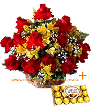 3843 Cesta Amo você com Ferrero 