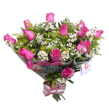 3894 Buquê com rosas cor de rosa