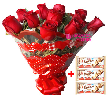 3911 Buquê de Rosas + Kinder
