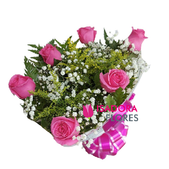 4599 Buquê com Rosas cor de rosa