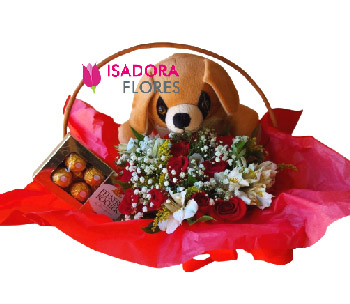 5025 Cesta com rosas