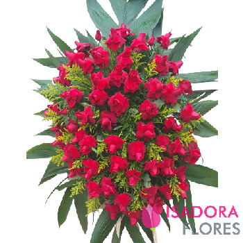 5115 Eternas Saudades Coroa de Flores Rosas Vermelhas
