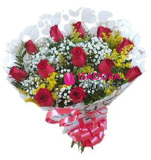 5808 Buquê de Rosas com mosquitinhos