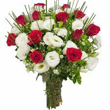 6350 Buquê de rosas vermelhas e liziantus