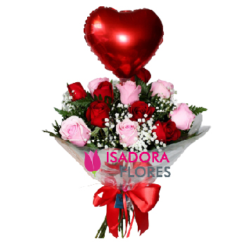 6633 Buquê com rosas + Coração