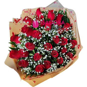 7086 Buquê com rosas vermelhas