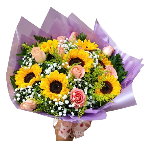 7092 Buquê Girassól e Rosas